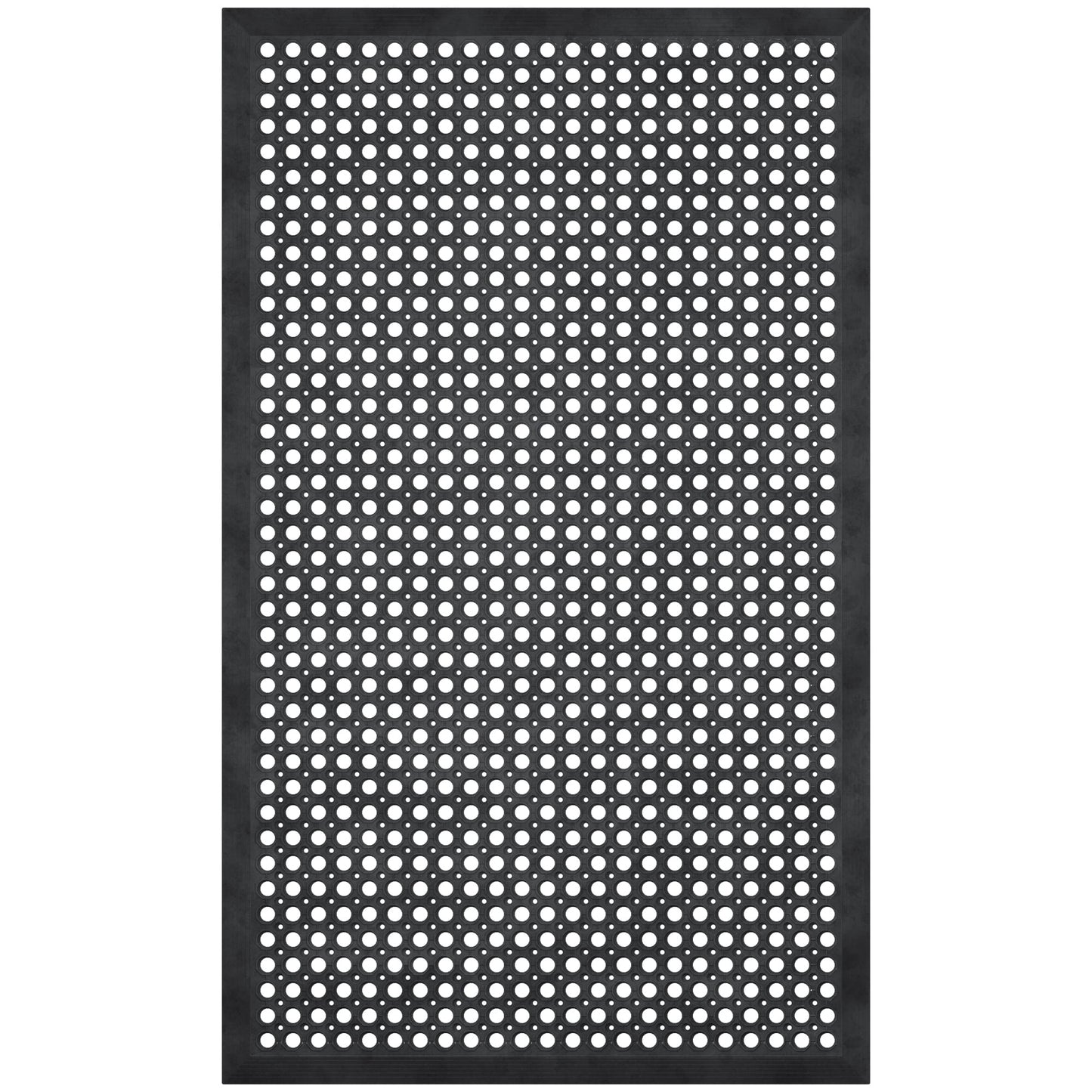 Ottomanson Heavy Duty Rubber Anti-Fatigue Commercial Floor Mat 36" x 36" Indoor Outdoor Non-Slip for Kitchen Garage