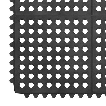 Ottomanson Heavy Duty Rubber Anti-Fatigue Commercial Floor Mat 36" x 36" Indoor Outdoor Non-Slip for Kitchen Garage