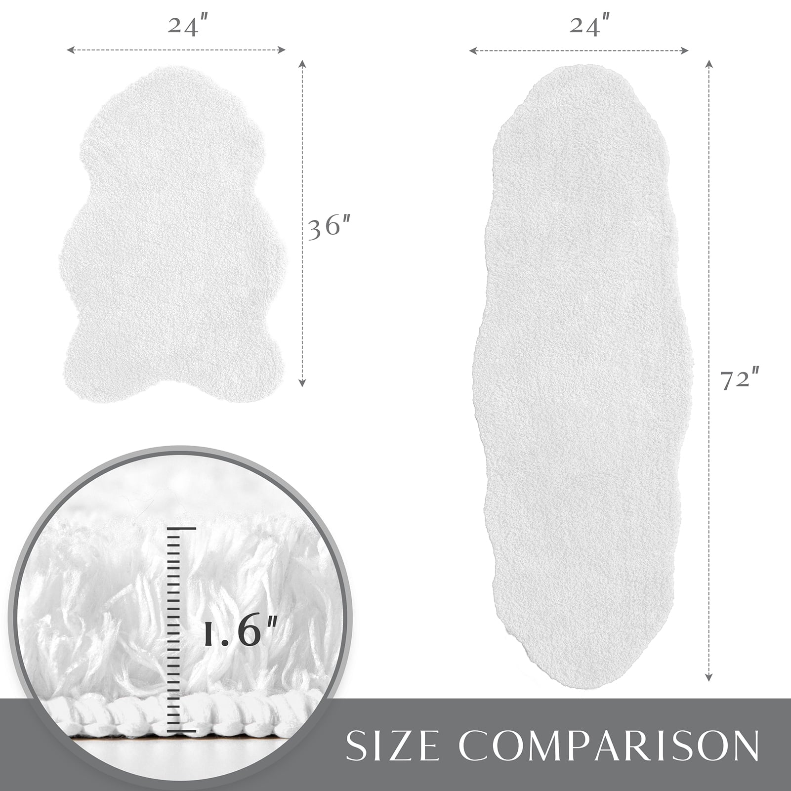 Phantoscope 2pcs Bathroom Rugs Set, Non Slip Quick Drying Ultra Soft Water Absorbent Bath Rug Mat Carpet, 17" x 24" + 17" x 32", Light Gray