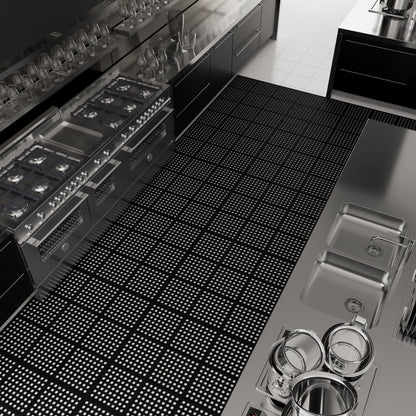 Ottomanson Heavy Duty Rubber Anti-Fatigue Commercial Floor Mat 36" x 36" Indoor Outdoor Non-Slip for Kitchen Garage