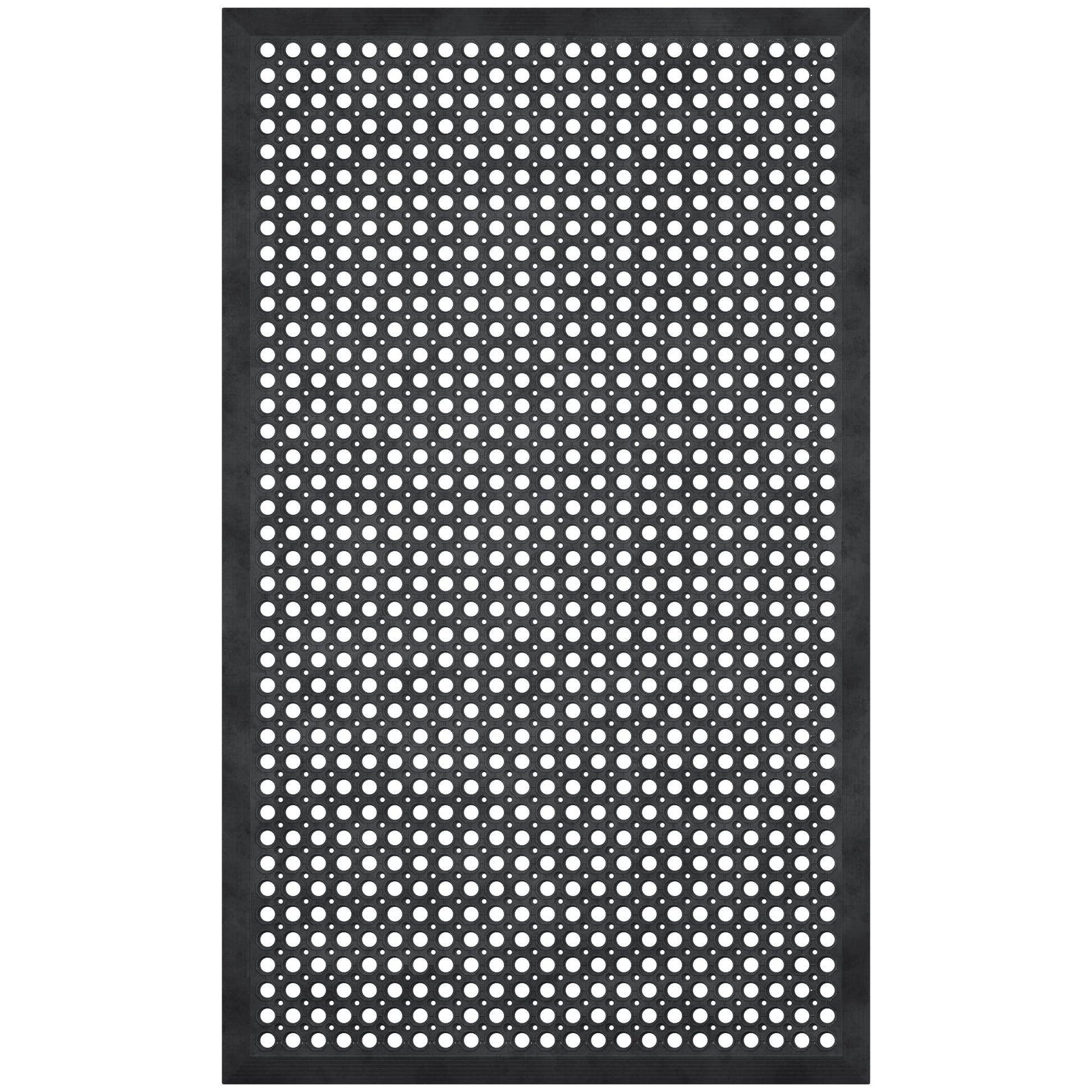 Ottomanson Heavy Duty Rubber Anti-Fatigue Commercial Floor Mat 36" x 36" Indoor Outdoor Non-Slip for Kitchen Garage
