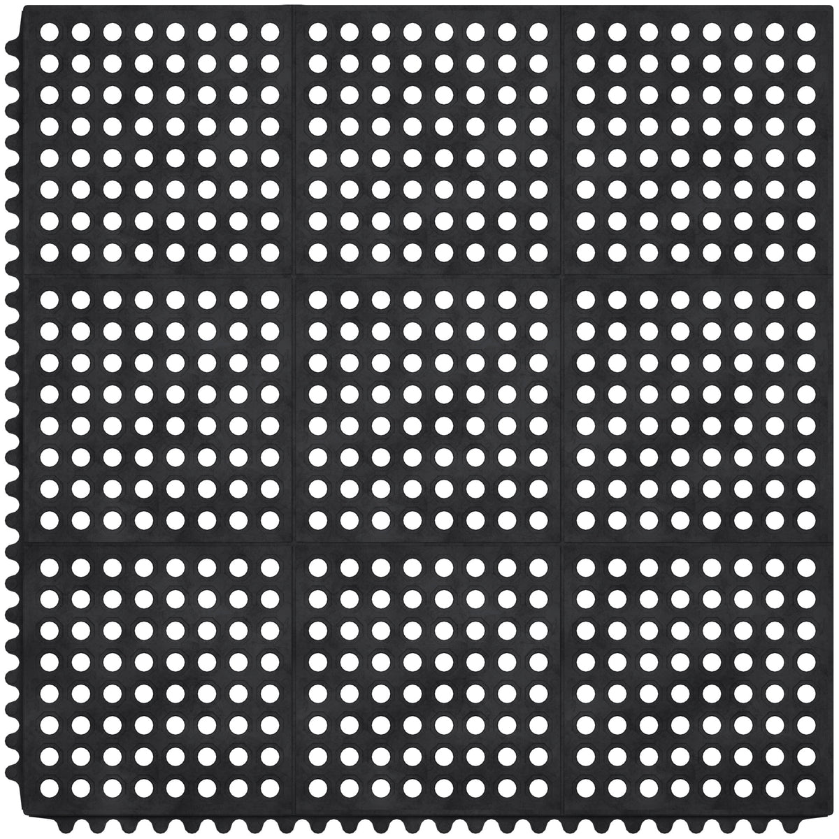 Ottomanson Heavy Duty Rubber Anti-Fatigue Commercial Floor Mat 36" x 36" Indoor Outdoor Non-Slip for Kitchen Garage