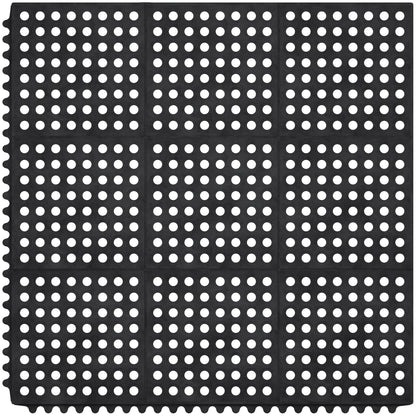 Ottomanson Heavy Duty Rubber Anti-Fatigue Commercial Floor Mat 36" x 36" Indoor Outdoor Non-Slip for Kitchen Garage