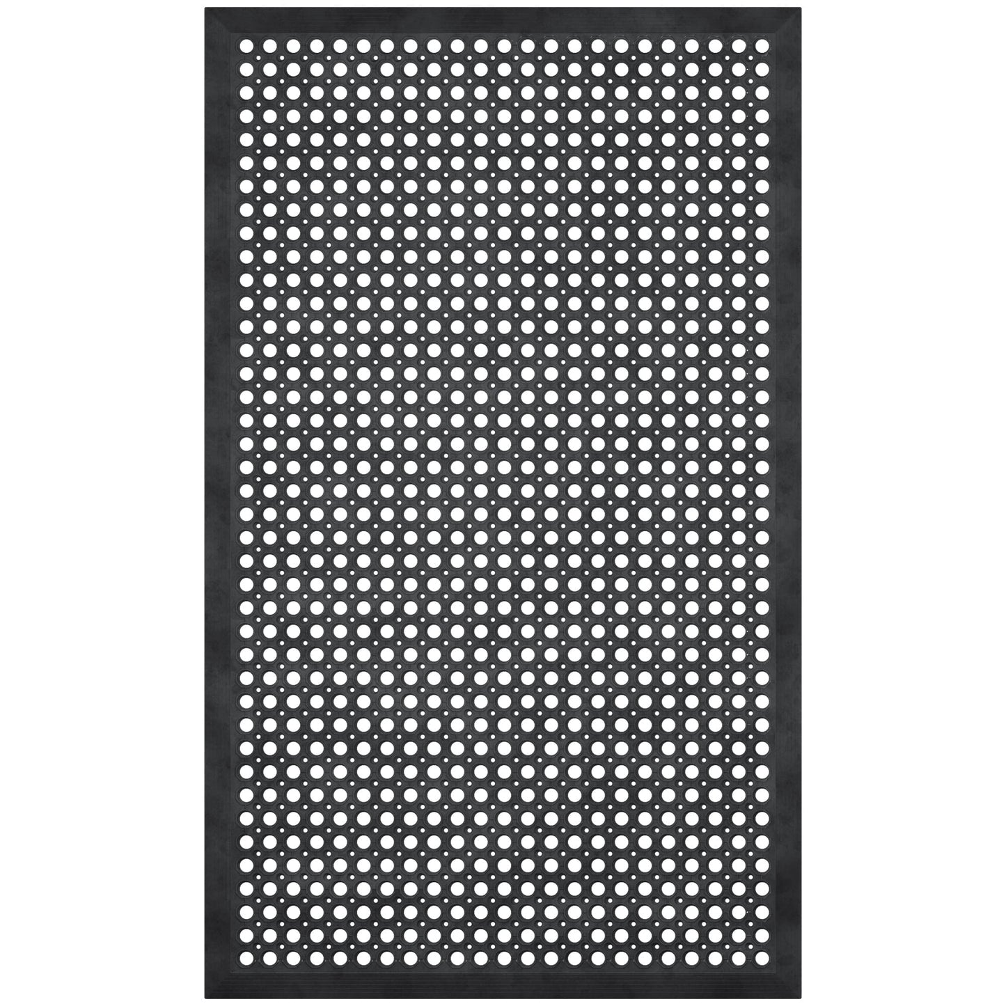 Ottomanson Heavy Duty Rubber Anti-Fatigue Commercial Floor Mat 36" x 36" Indoor Outdoor Non-Slip for Kitchen Garage