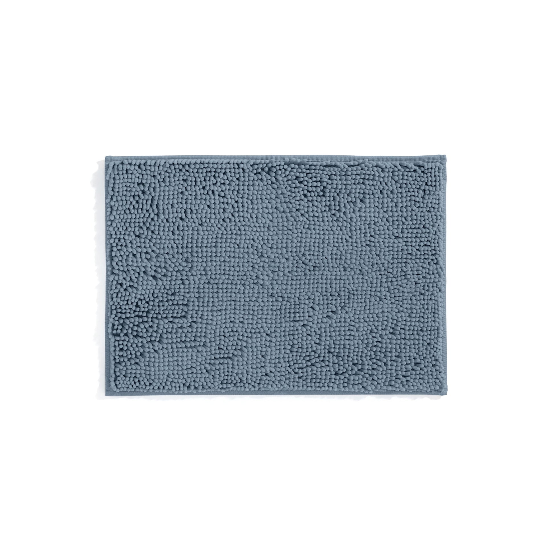 Soft Absorbent Chenille Bath Mat Rug with Anti-Skid Rubber Backing, 2 Pack, Gray, by Noble Linens