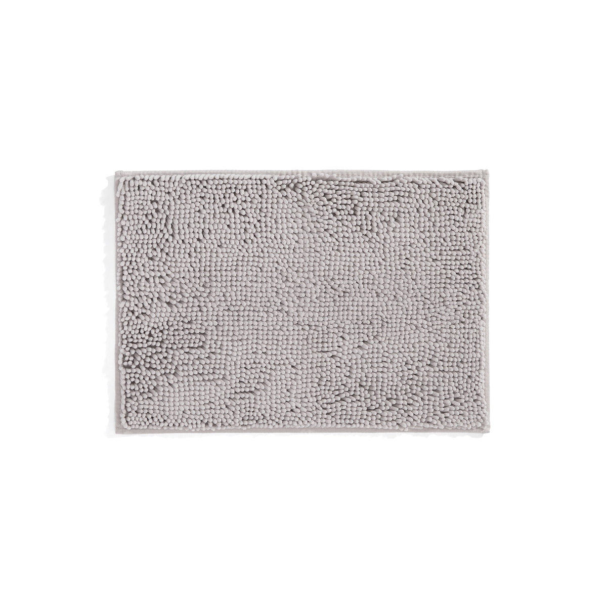 Soft Absorbent Chenille Bath Mat Rug with Anti-Skid Rubber Backing, 2 Pack, Gray, by Noble Linens