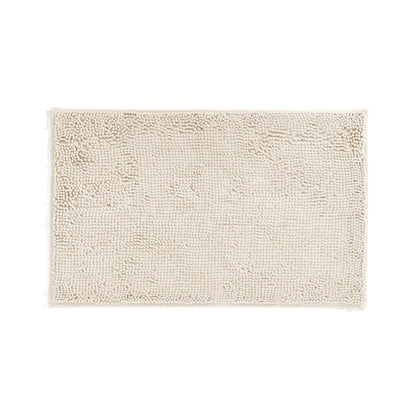 Soft Absorbent Chenille Bath Mat Rug with Anti-Skid Rubber Backing, 2 Pack, Gray, by Noble Linens