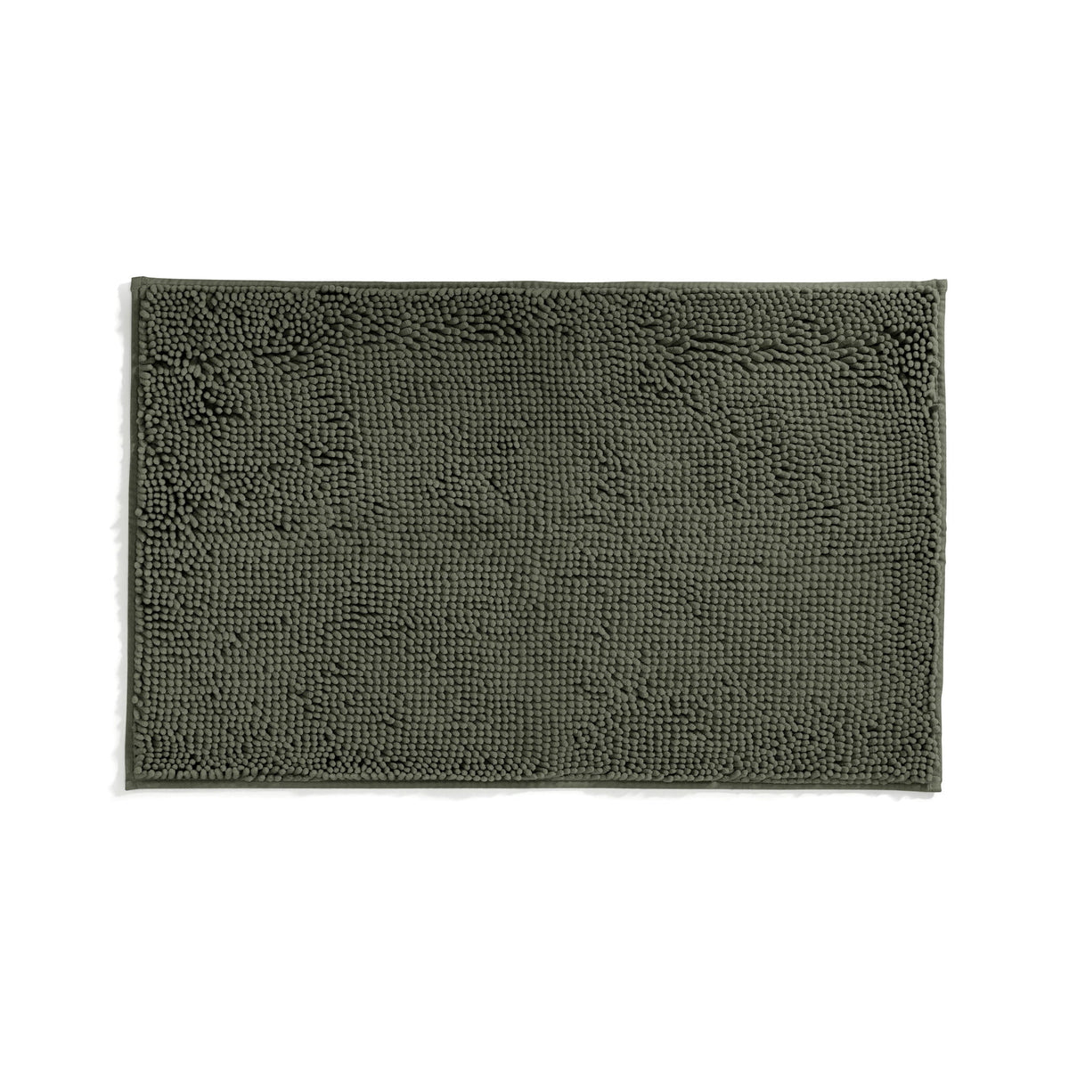 Soft Absorbent Chenille Bath Mat Rug with Anti-Skid Rubber Backing, 2 Pack, Gray, by Noble Linens