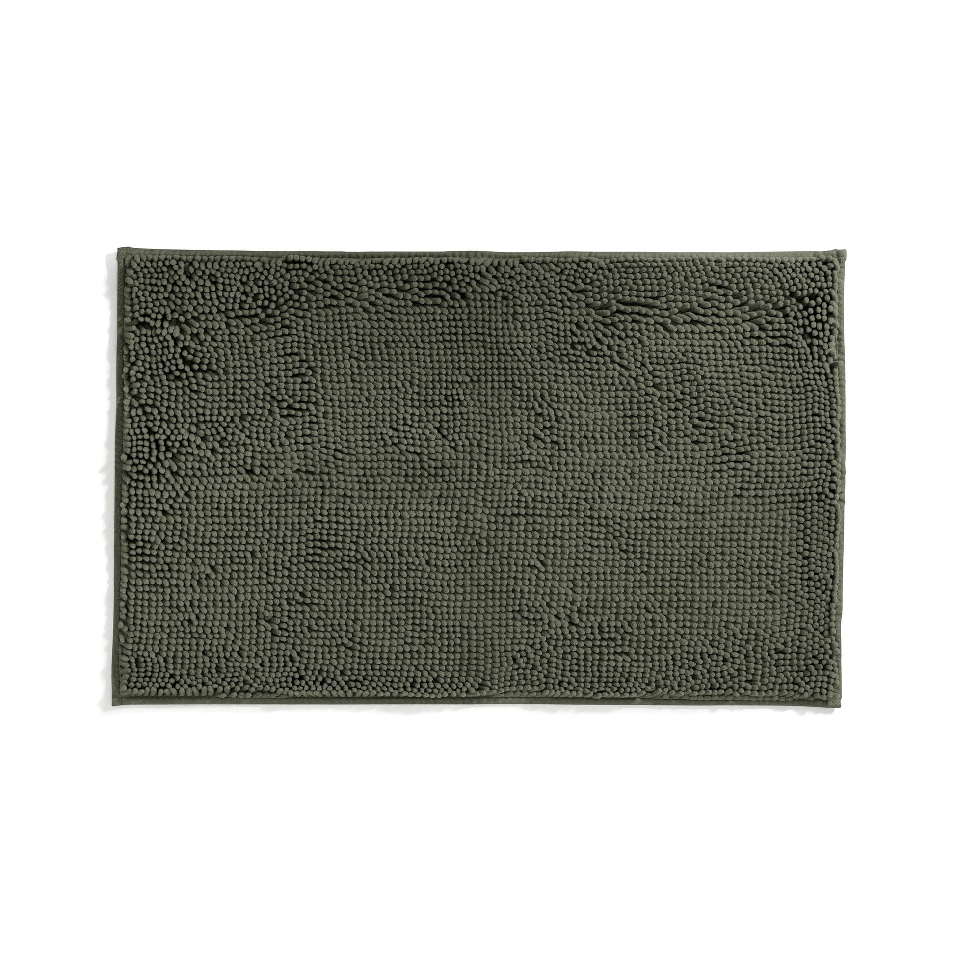 Soft Absorbent Chenille Bath Mat Rug with Anti-Skid Rubber Backing, 2 Pack, Gray, by Noble Linens