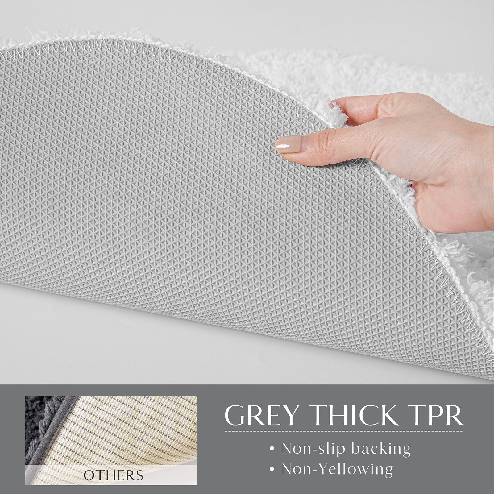 Phantoscope 2pcs Bathroom Rugs Set, Non Slip Quick Drying Ultra Soft Water Absorbent Bath Rug Mat Carpet, 17" x 24" + 17" x 32", Light Gray